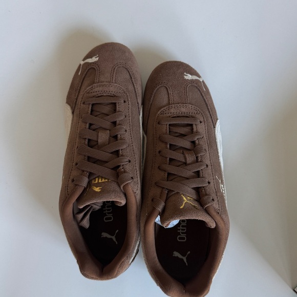 NWT Puma Speedcat Chocolate Suede Sneakers with White Detail - Picture 2 of 6